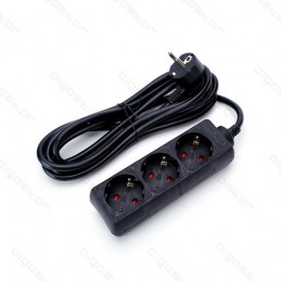 Extensão Tripla 1.5m Preta...