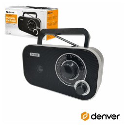 Rádio FM Portátil Preto DENVER