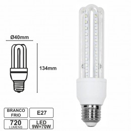Lampada E27 3U LED 9W 6400K...